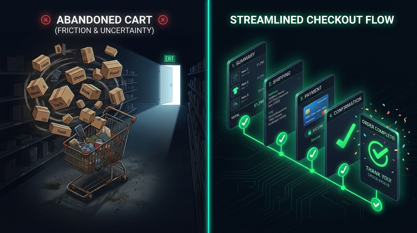 Verlaten winkelwagen vs gestroomlijnde checkout flow