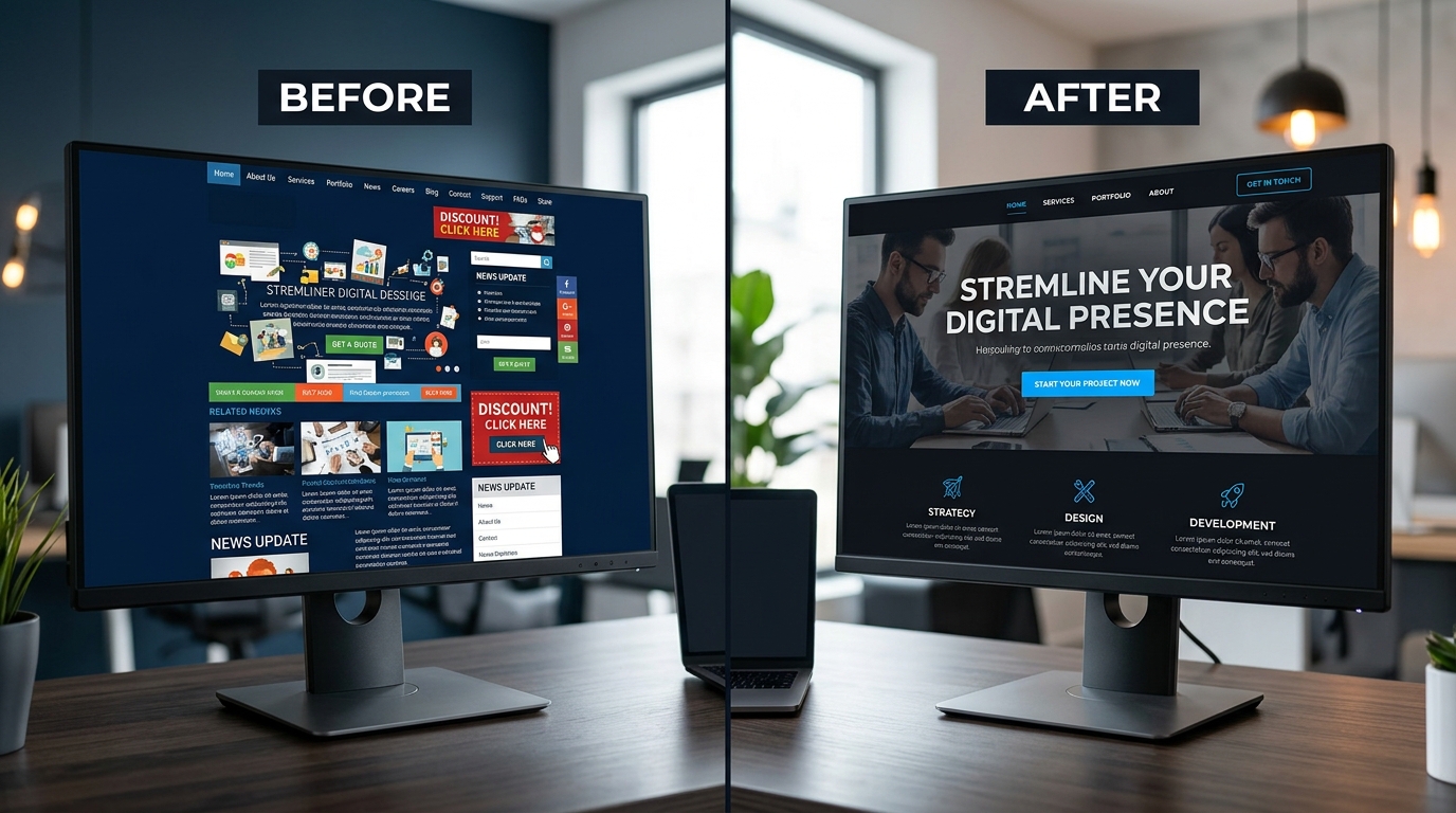 Voor en na website redesign vergelijking