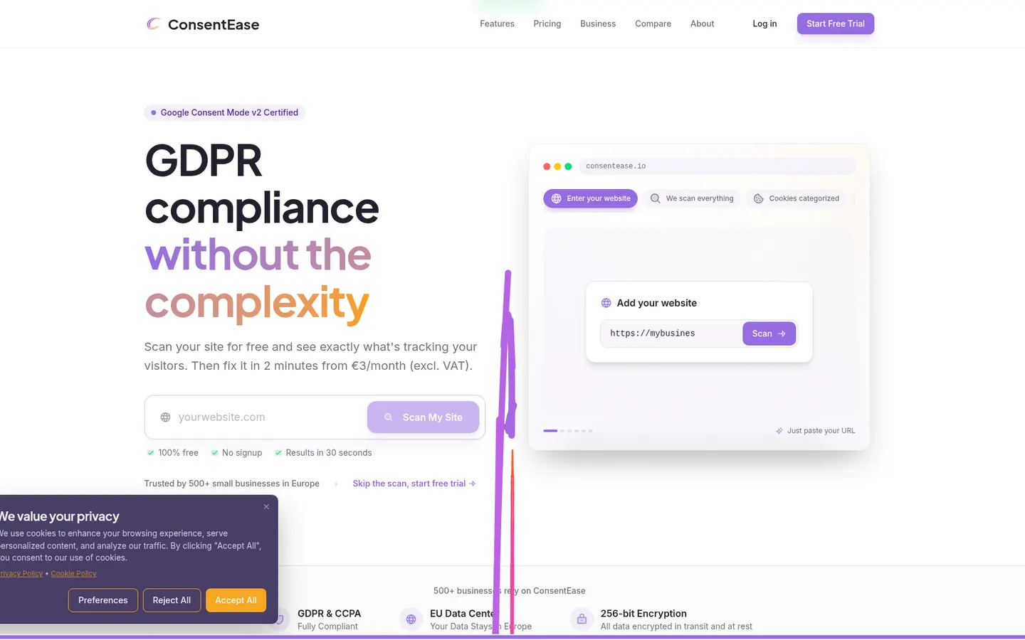 ConsentEase website preview